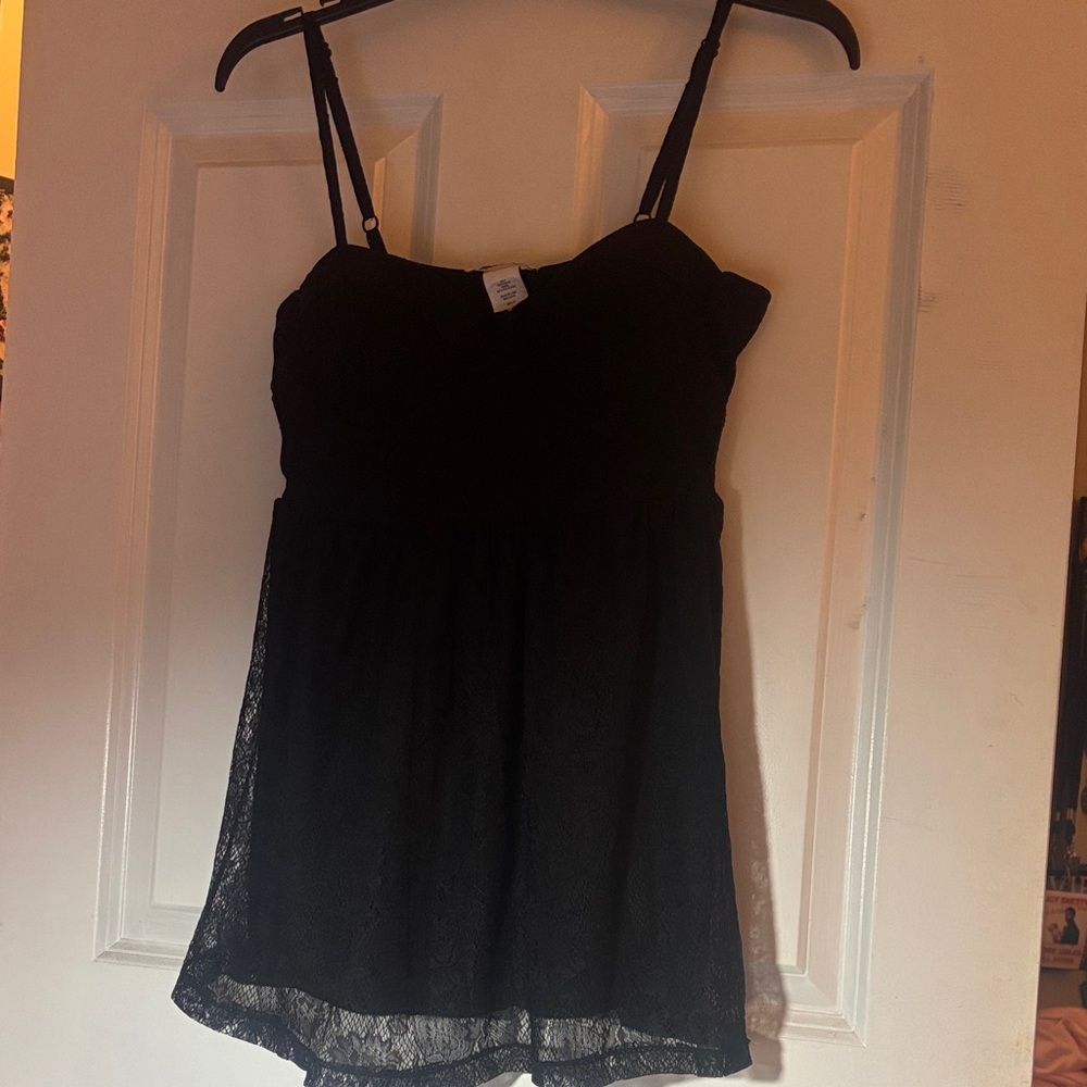 Charlotte Russe Black Lace Camisole Top